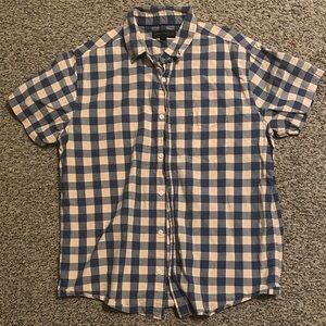 Aeropostale Blue and Cream Checkered Shirt